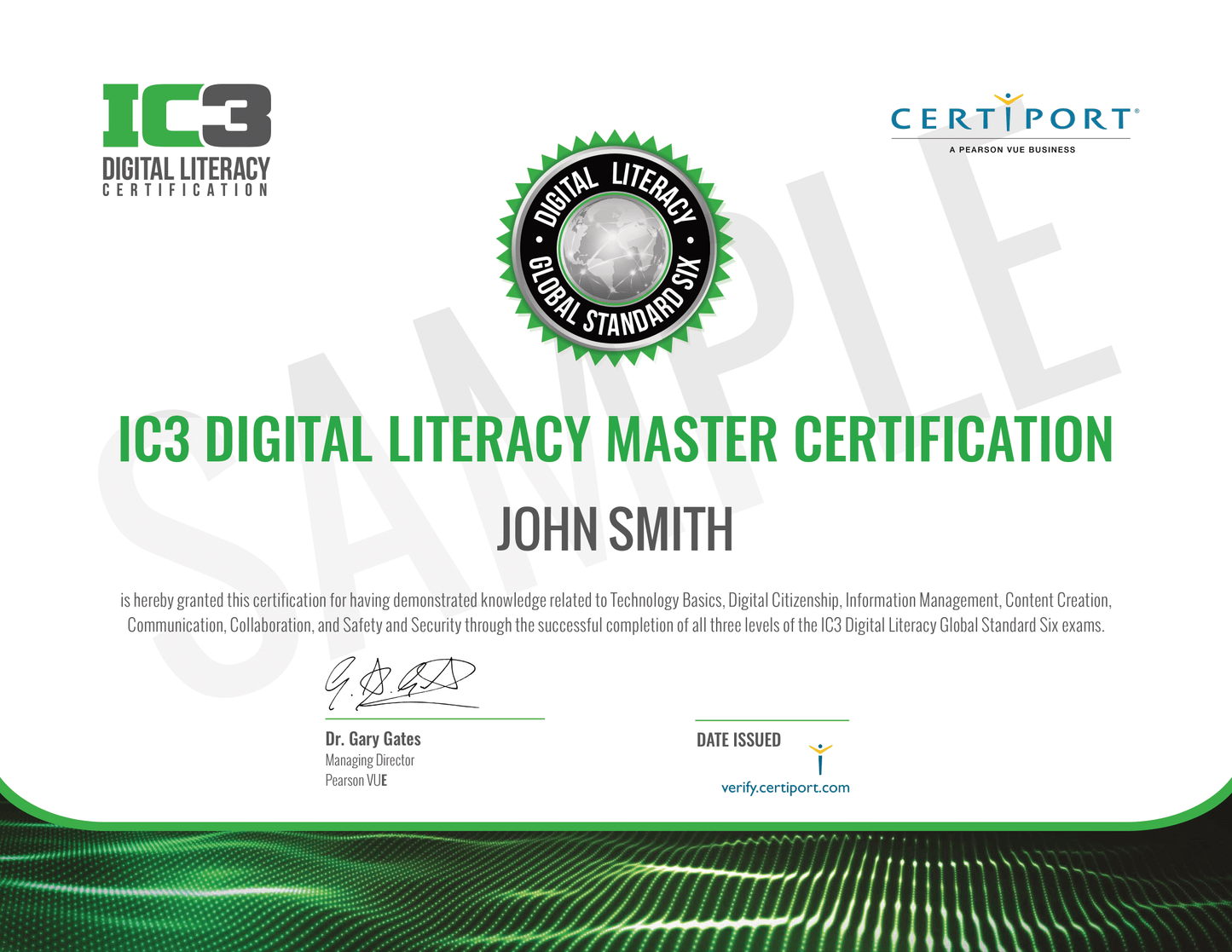 IC3 Digital Literacy Global Standard 6 - Bundle Offer with (3 Exams + 2 Retakes)